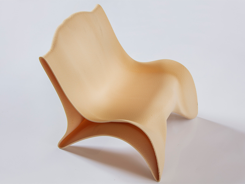 A chair 3D printed with the UPM Formi 3D 20/19 pellets